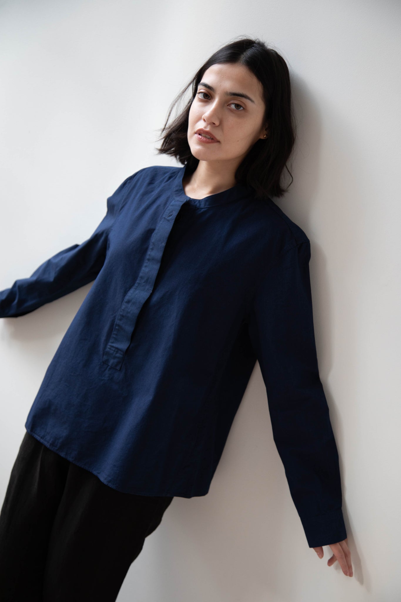 MHL | Fly Placket Swing Top in Indigo