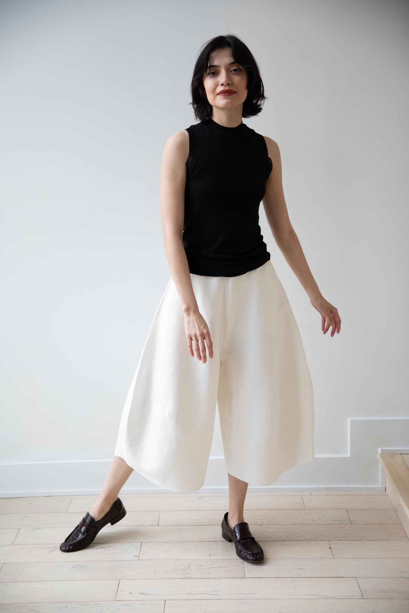rennes — Auralee | Super High Gauge Sheer Rib Tank Top in Black