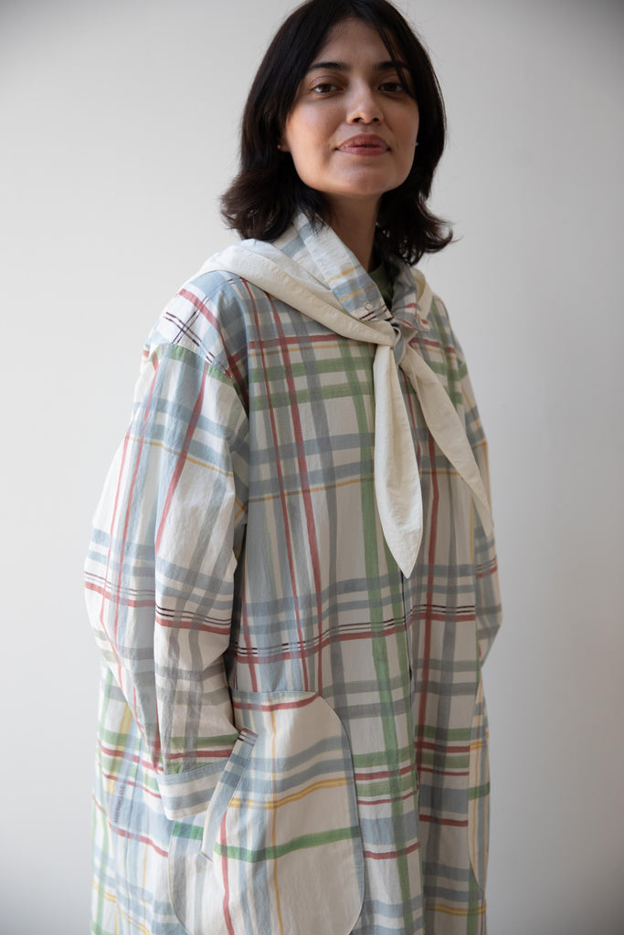 Aseedonclöud | Merchant Travelers Coat in Handwritten Map Check