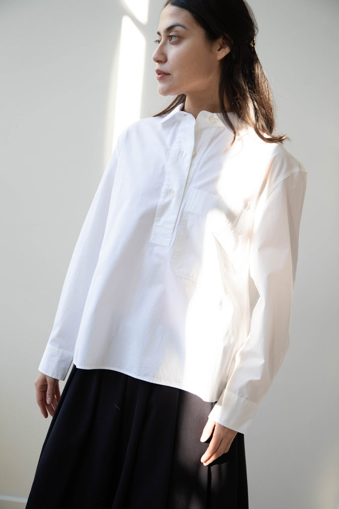 MHL | Big Pocket Swing Shirt in White
