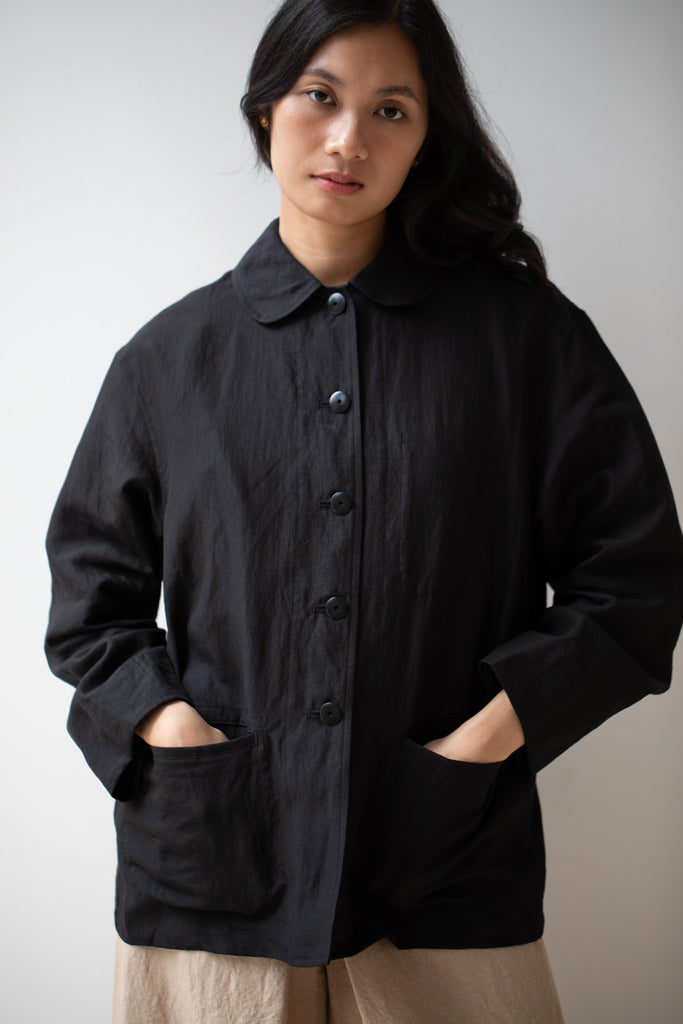 Arts & Science | Coverall Light Linen Jacket in Black