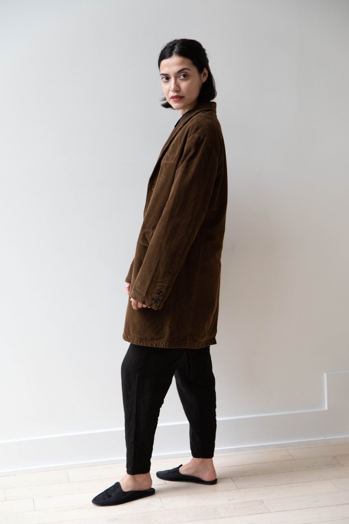 Vas-y Lentement | Tailored Long Jacket in Brown