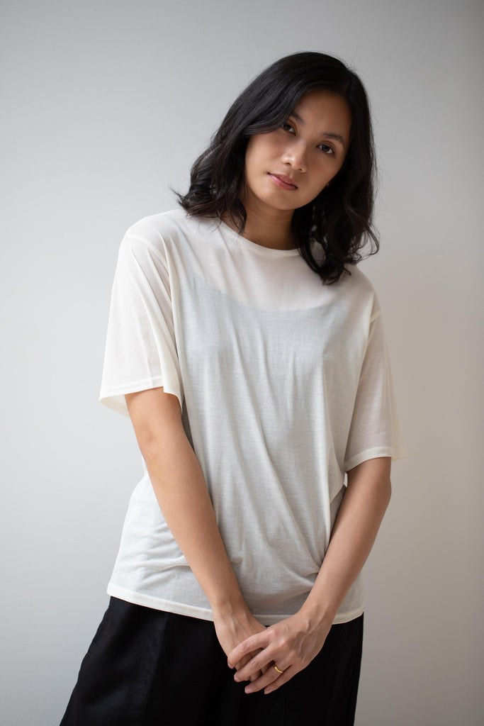 Robe de Peau | Relax Sheer T-Shirt in Cream