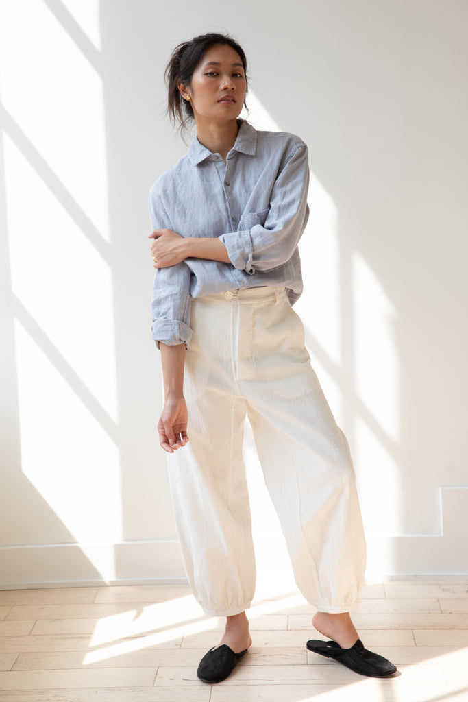 Seventyfive | Gathered Trousers in Porcelain