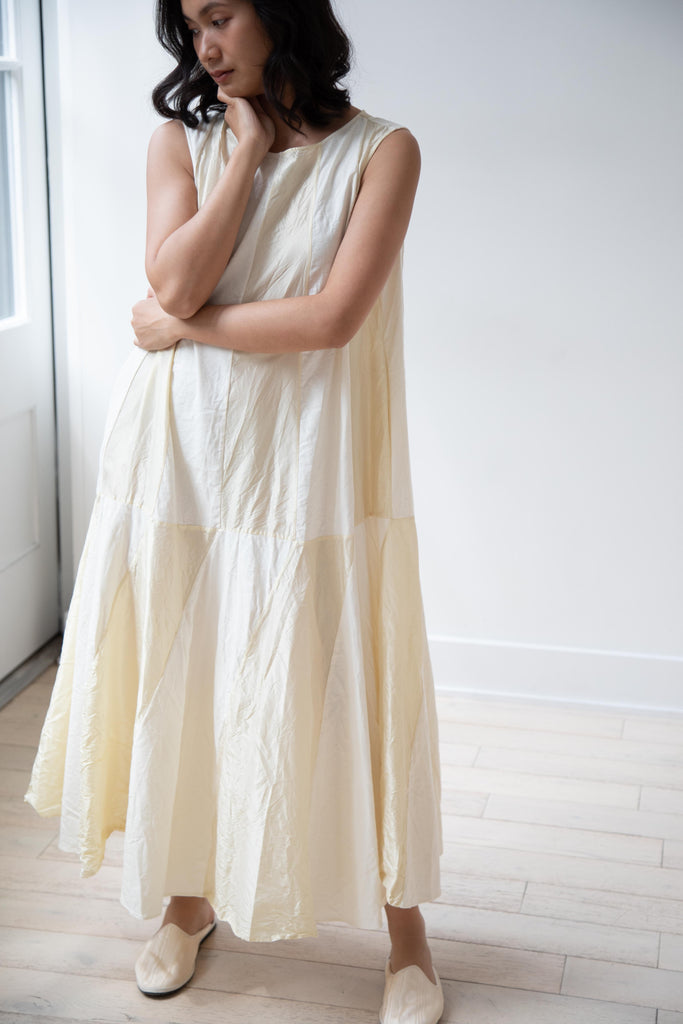 Risa Nakamura | Ripple Marks Sleeveless Dress in Cream