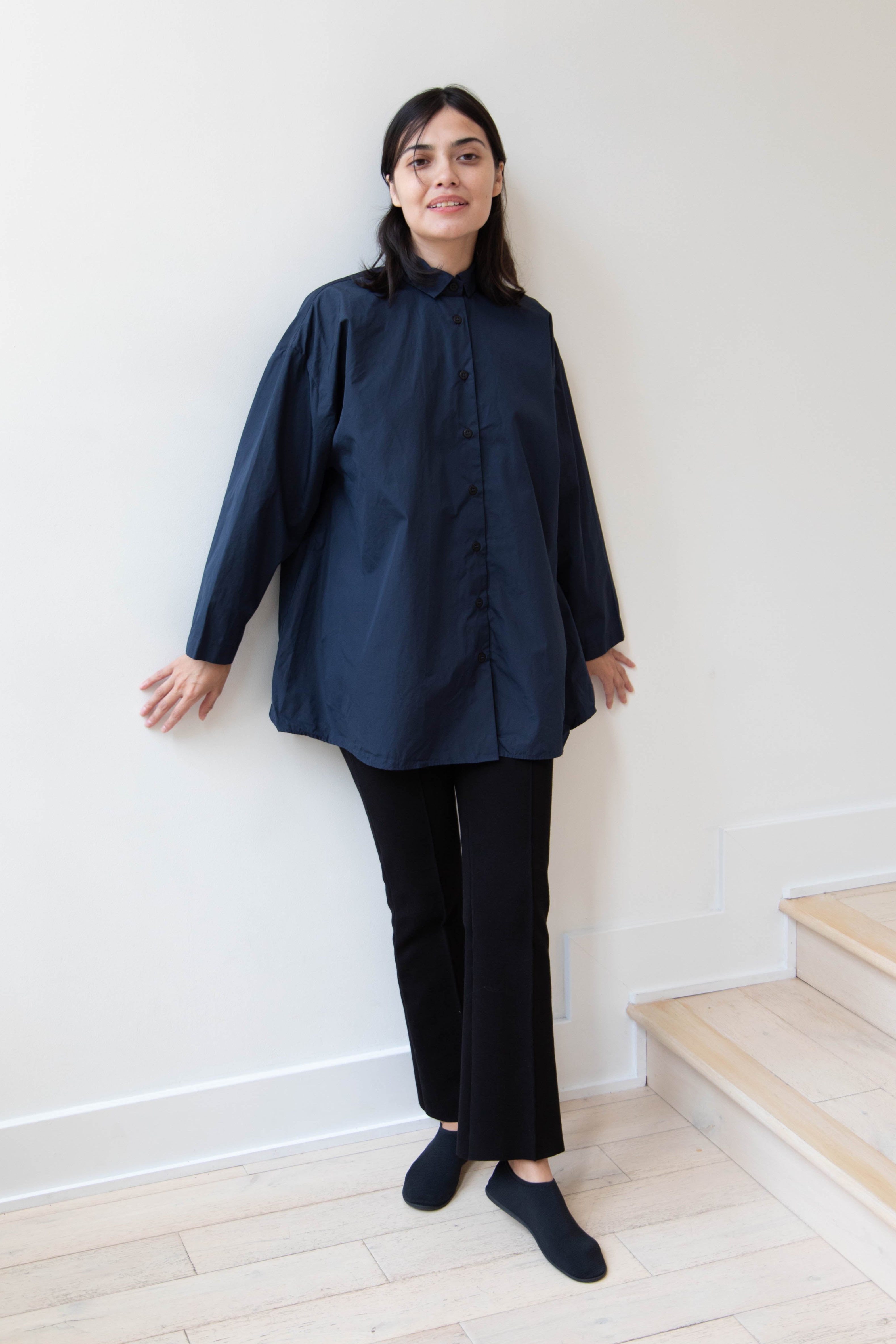 rennes — Bergfabel | Long Overshirt in Blue