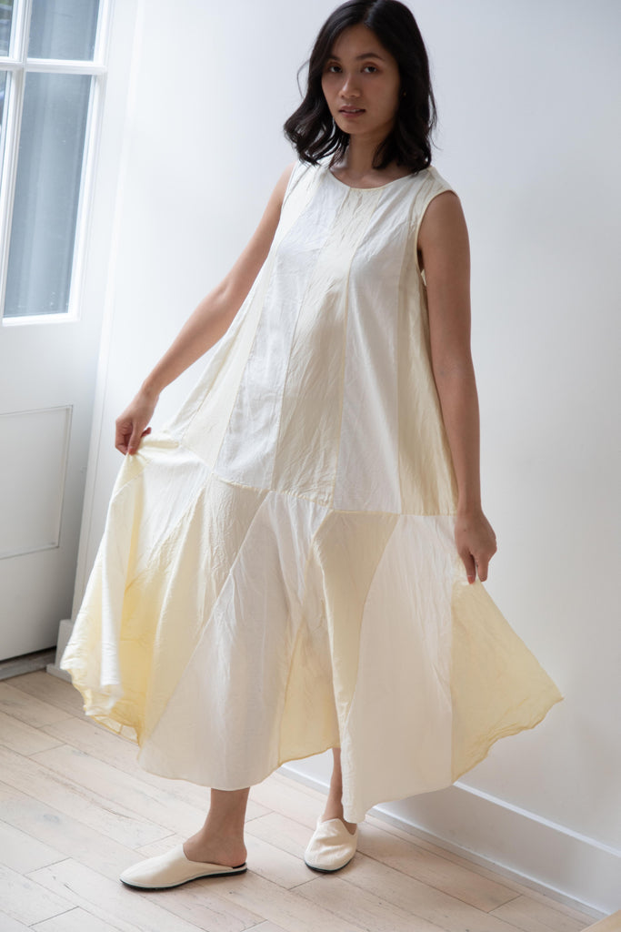 Risa Nakamura | Ripple Marks Sleeveless Dress in Cream