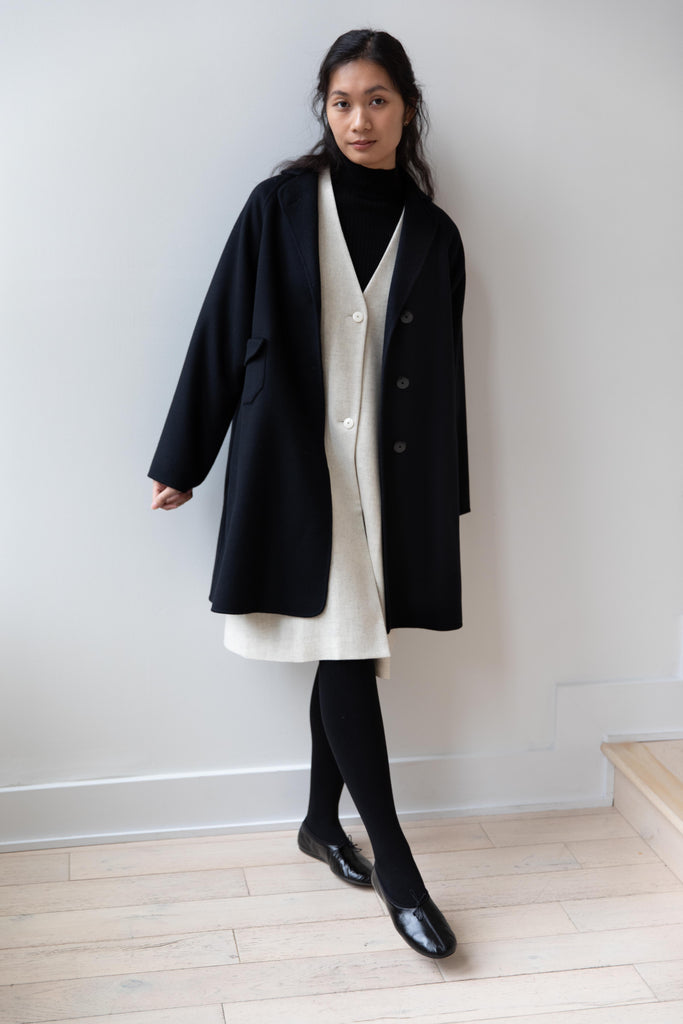 Arts & Science | Single Patch Pocket Raglan Coat in Black