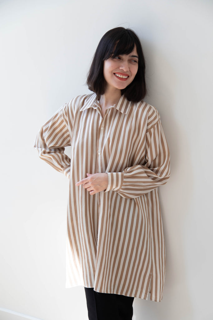 Asciari | Paris Tunic in Striped Silk