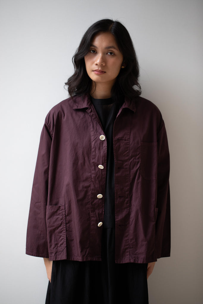 Old Man's Tailor | Twill Cotton Coverall Jacket in Burgundy