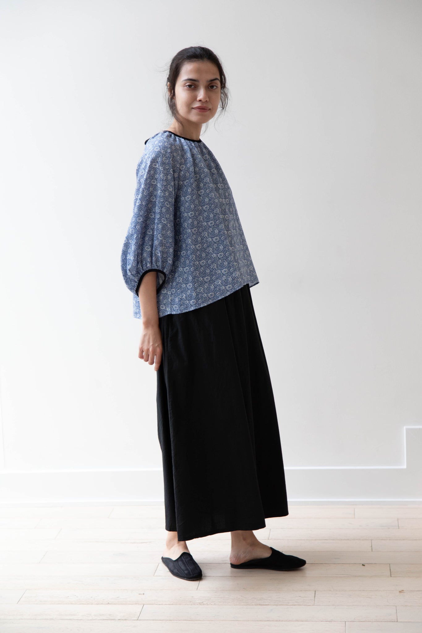 Old Man's Tailor | P.F. Smocked Blouse in Blue Floral