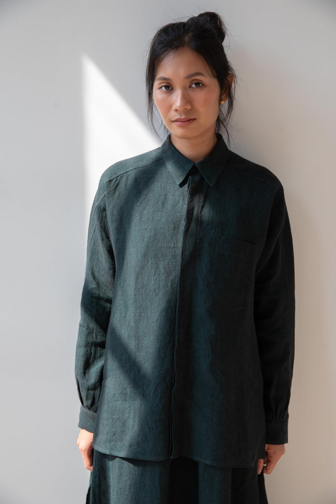 Seventyfive | Library Shirt in Spruce Green