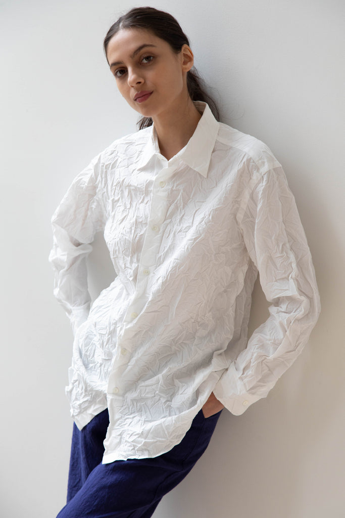 Auralee | Wrinkled Washed Finx Shirt in White