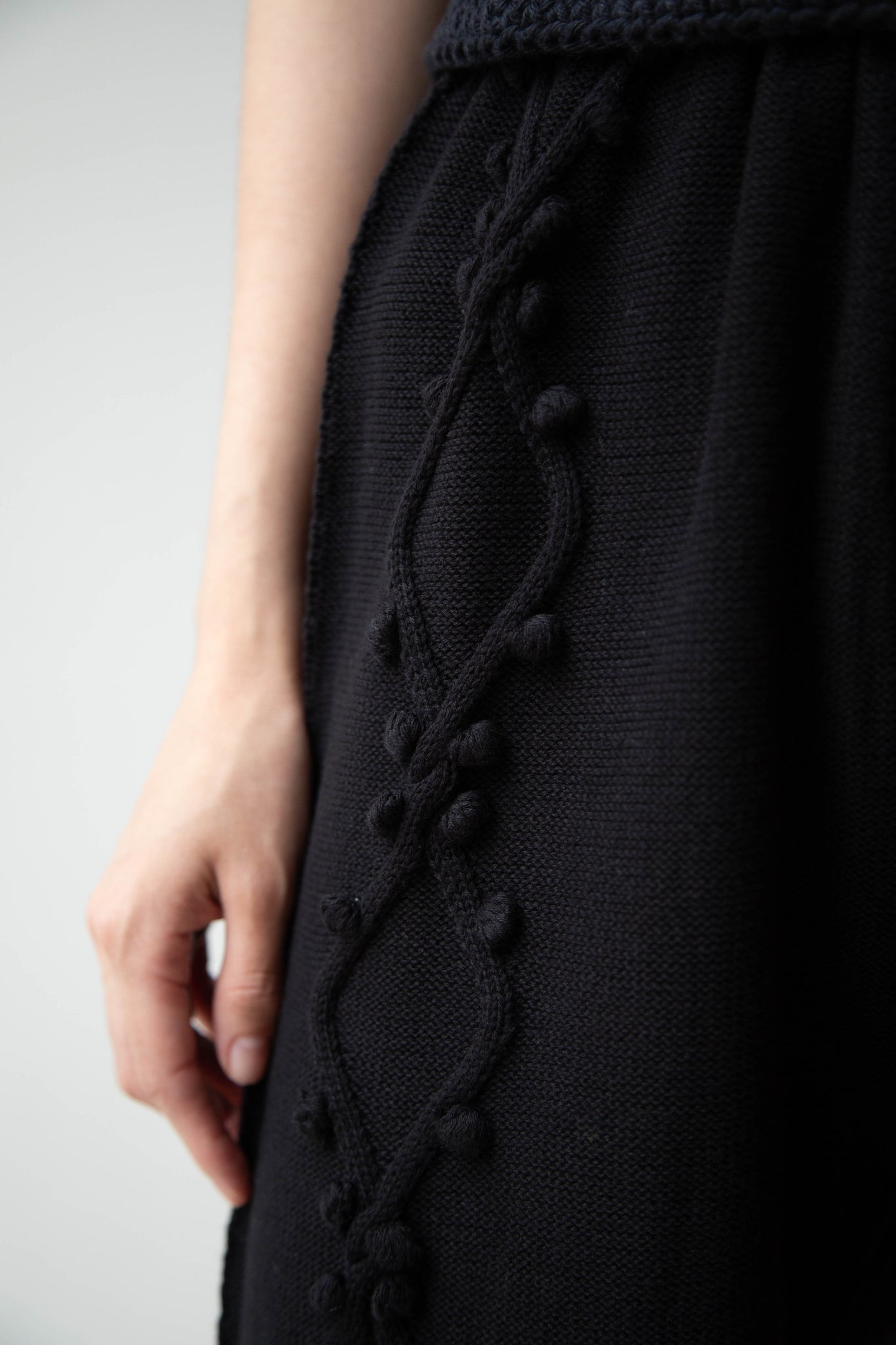 Gauze | Aran Knit Easy Pant in Black