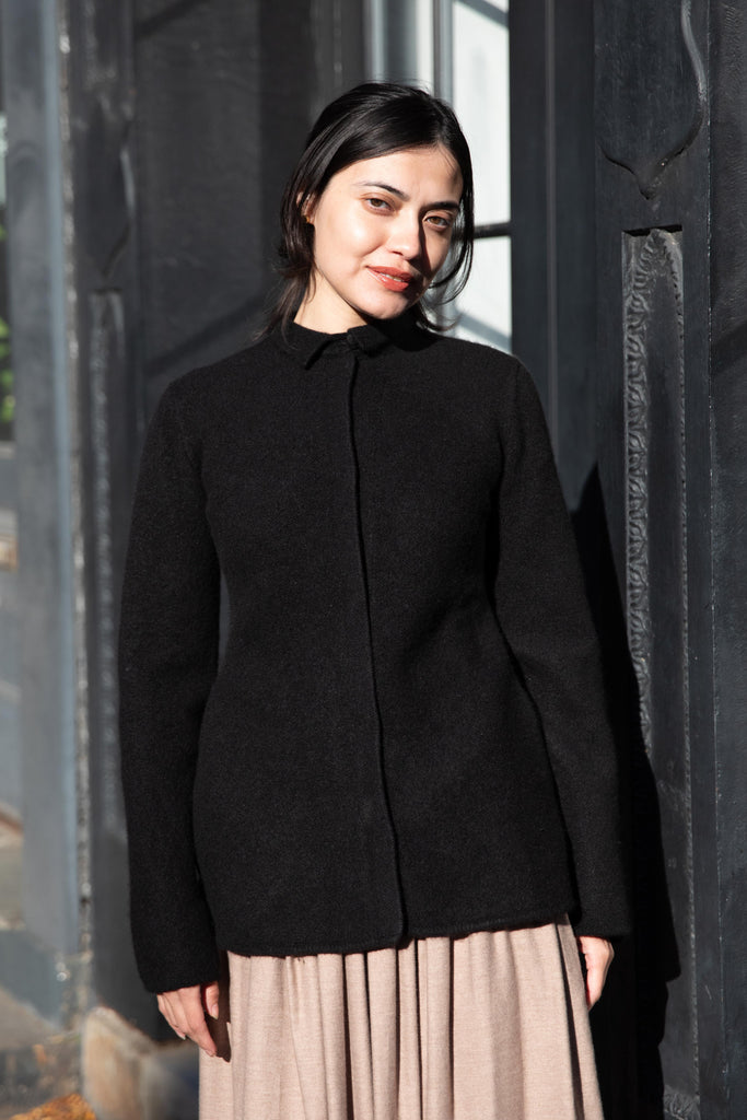 Grey's | Felted Rollneck Jacket in Black