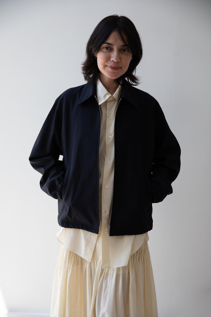 Auralee | Hopsack Zip Blouson in Dark Navy