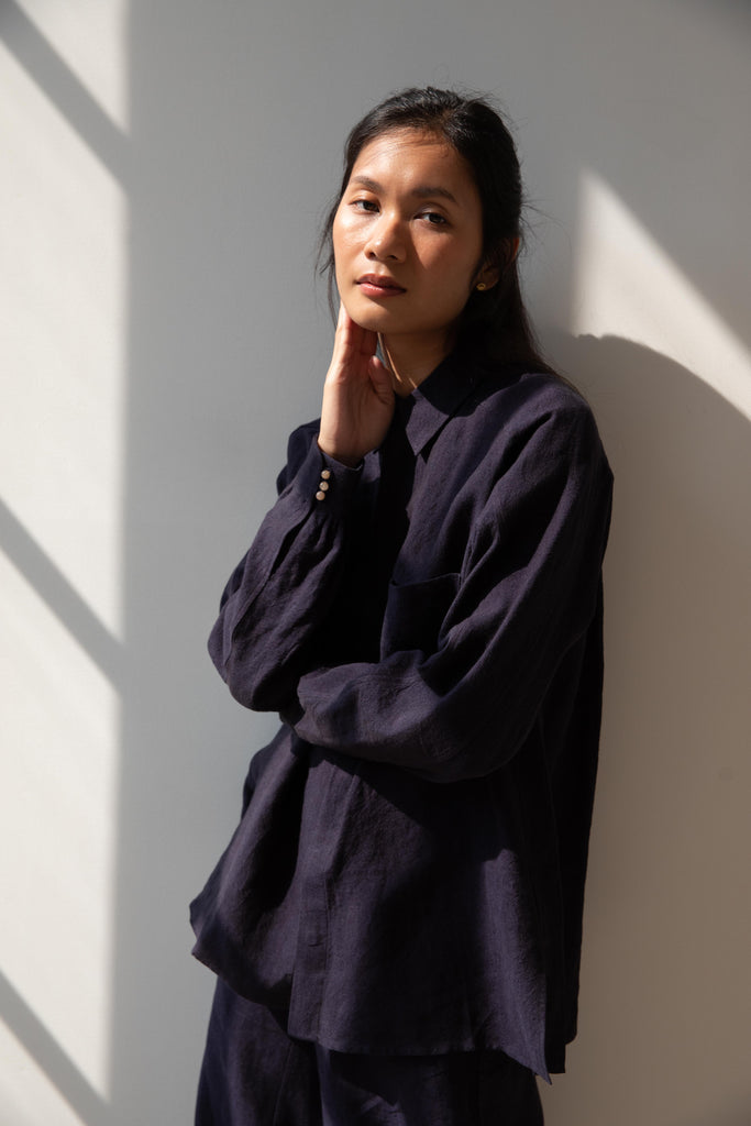 Seventyfive | Library Shirt in Navy