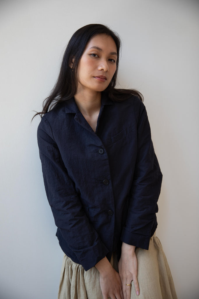 Bergfabel | Giulia Jacket in Midnight Cotton Linen