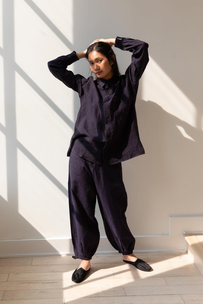 Seventyfive | Plus Four Trousers in Navy