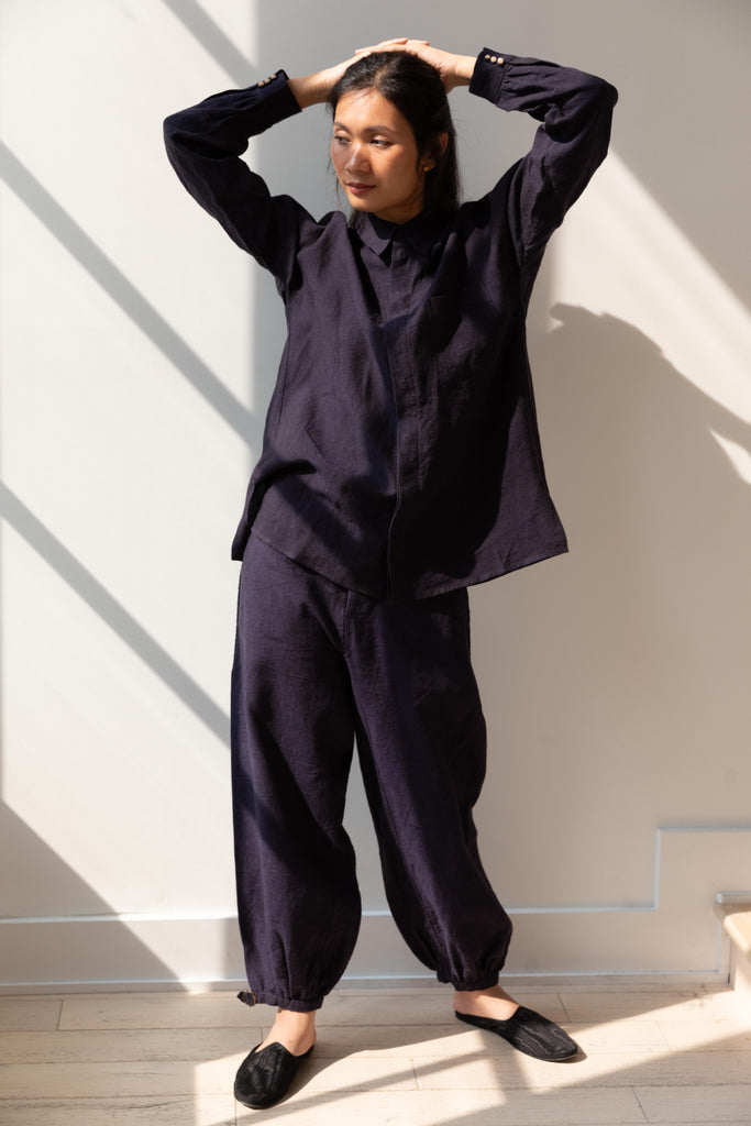 Seventyfive | Plus Flour Trousers in Navy