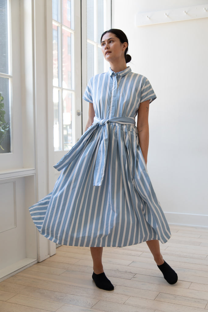 Bergfabel | Lena Dress in Big Blue Stripe
