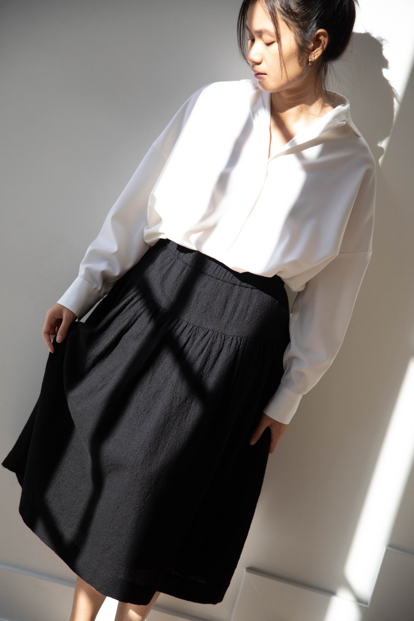 rennes — Casey Casey | Up Up Skirt in Black Wool