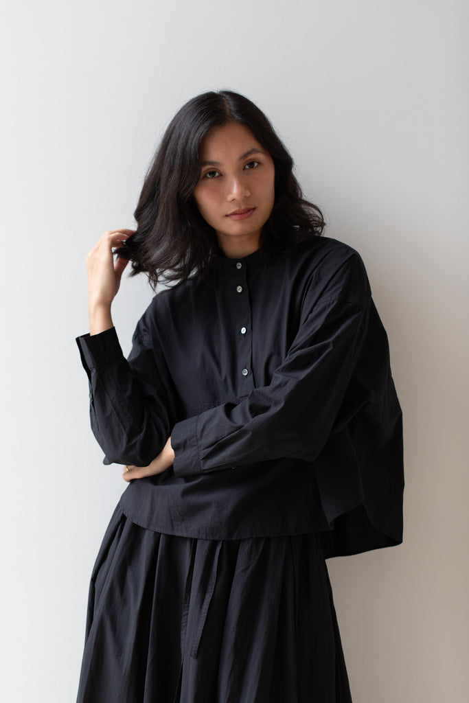 Arts & Science | Big Yoke Cotton Shirt in Black