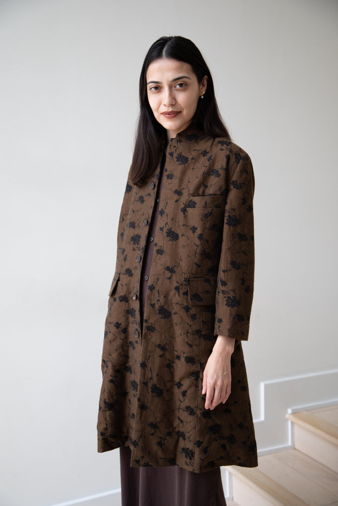 Aleksandr Manamïs | Coat in Brown & Black Jacquard