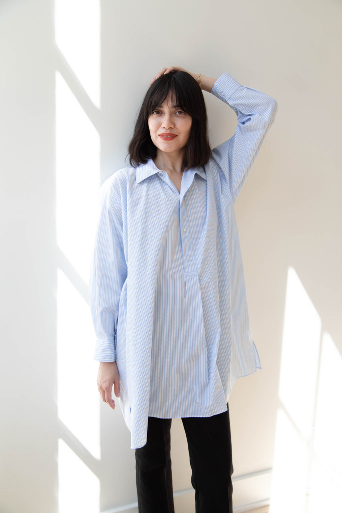 Asciari | Paris Tunic in Striped Cotton Poplin