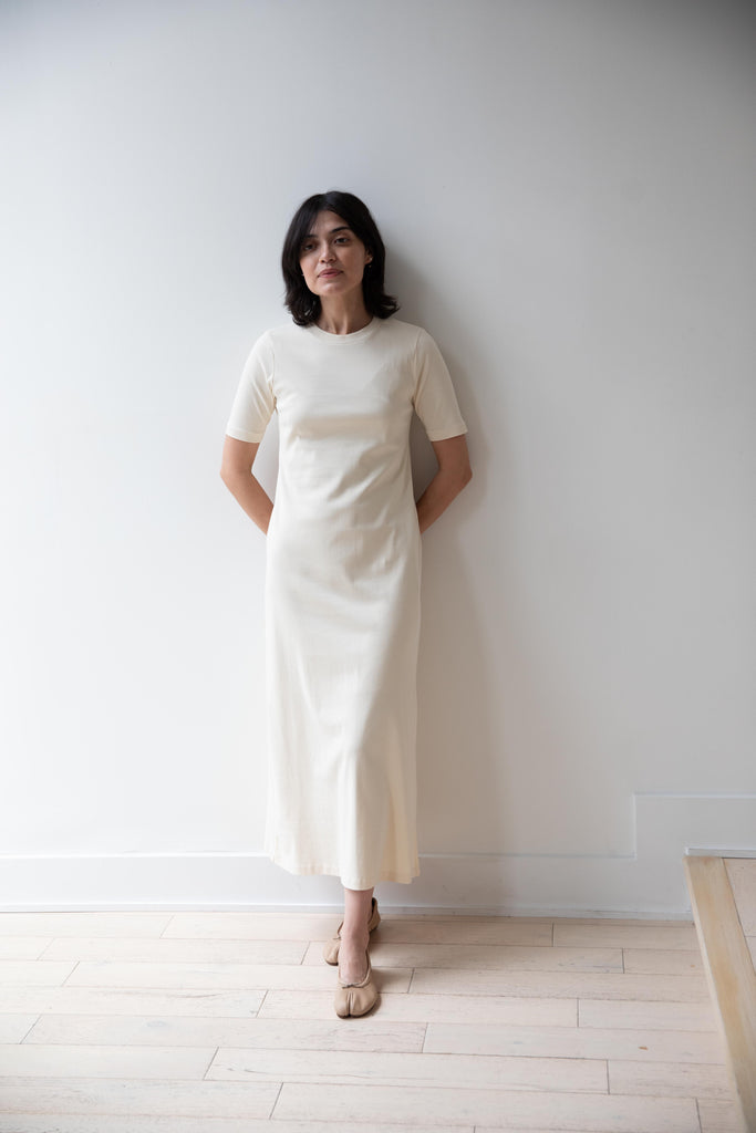 Auralee | Organic Cotton Fine Rib Dress in Ivory