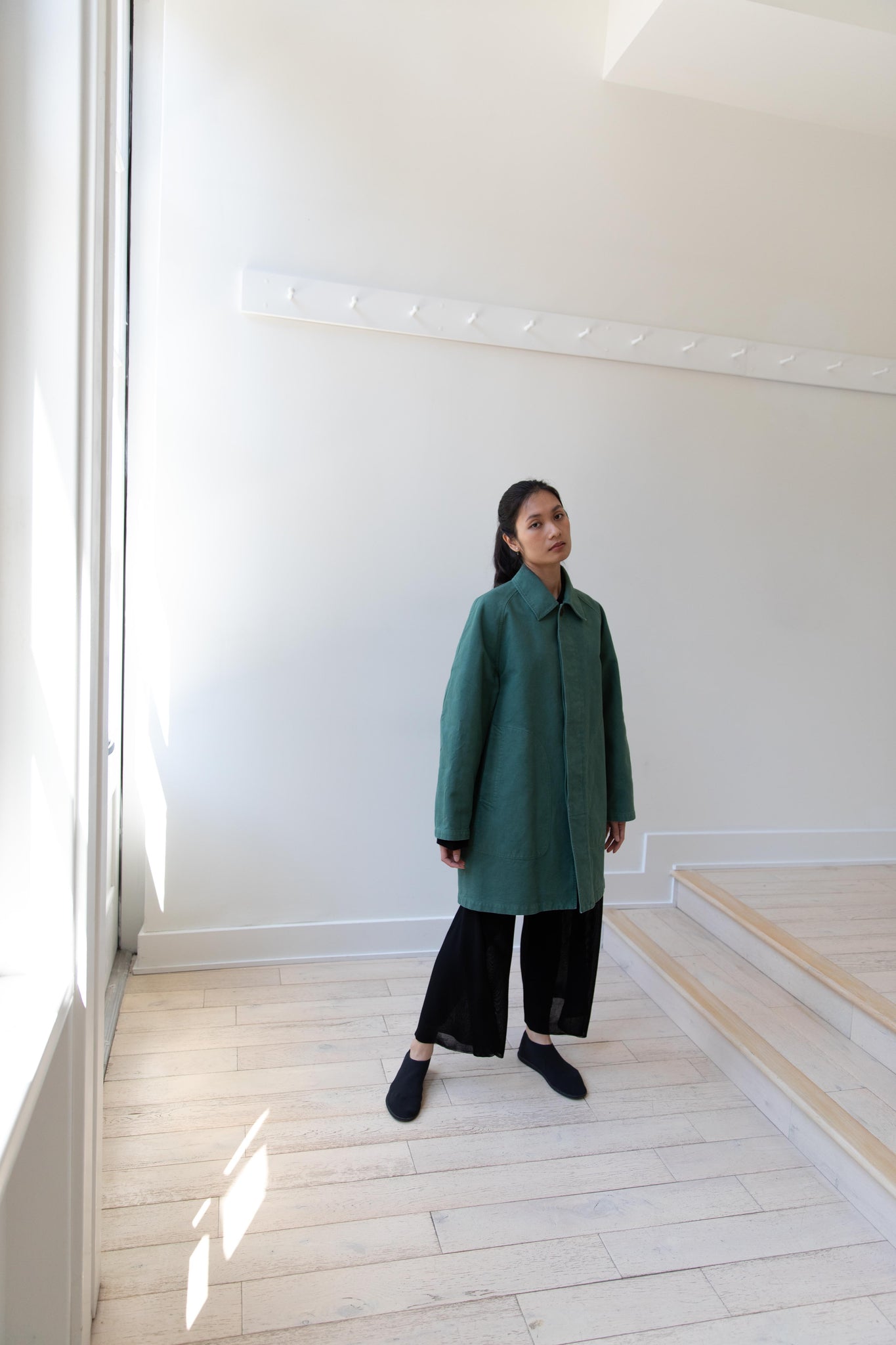 rennes — Auralee | Twill Short Coat in Forest Green
