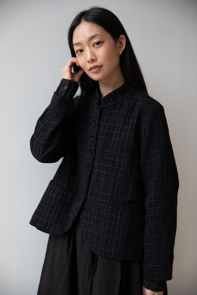 École de Curiosités | Jessica Jacket in Black & White Check