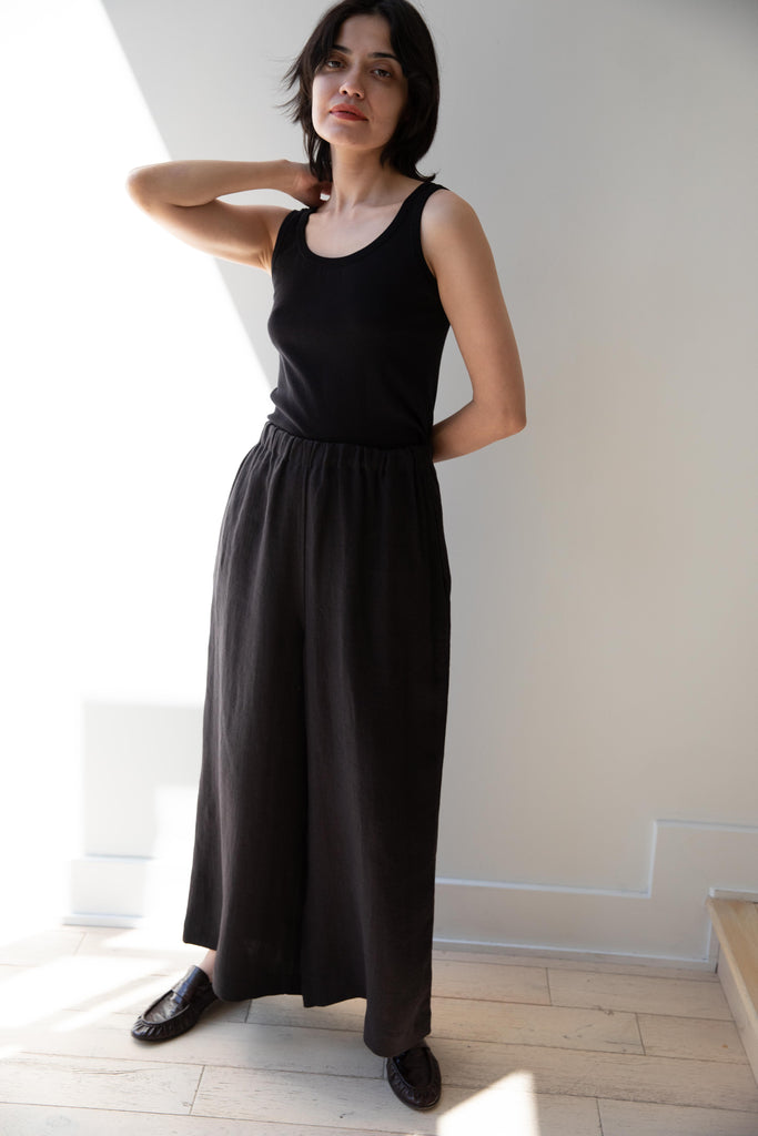 Samuel Snider | Elastic Culottes in Black Herringbone