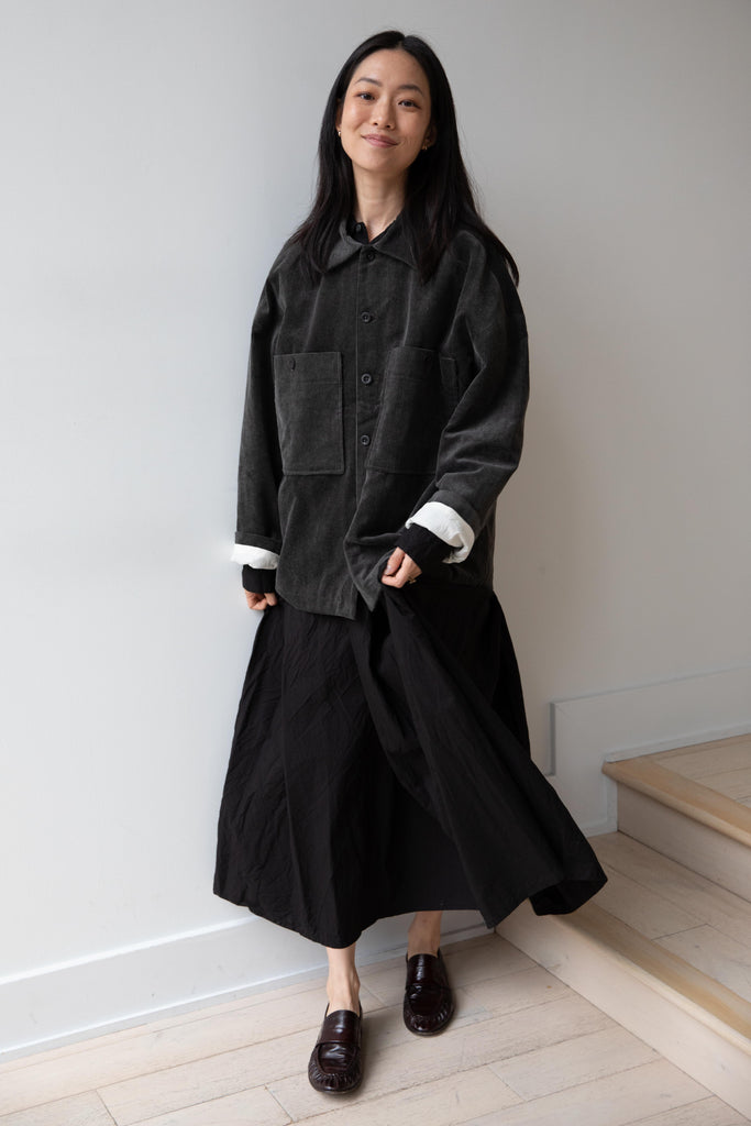 Evan Kinori | Field Shirt Two in Carbon Dyed Corduroy