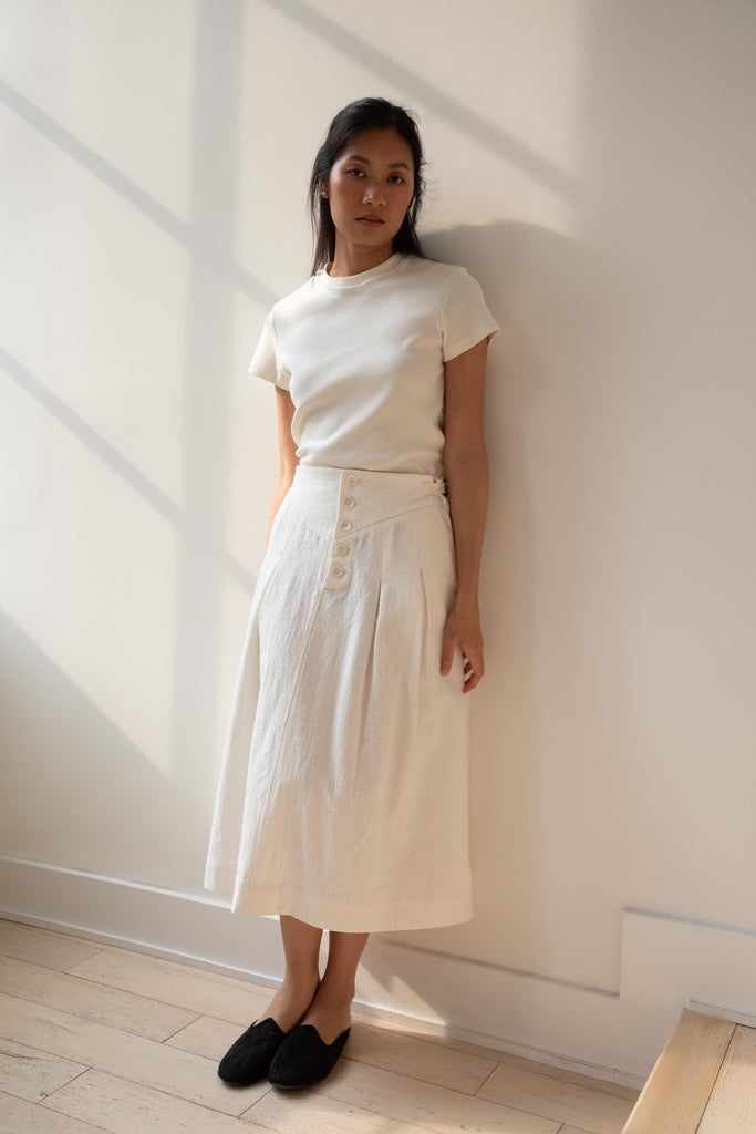 Seventyfive | Mid Length Skirt in Porcelain