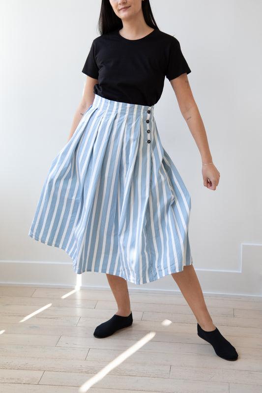 Bergfabel Apron Dress in Light Blue Stripe