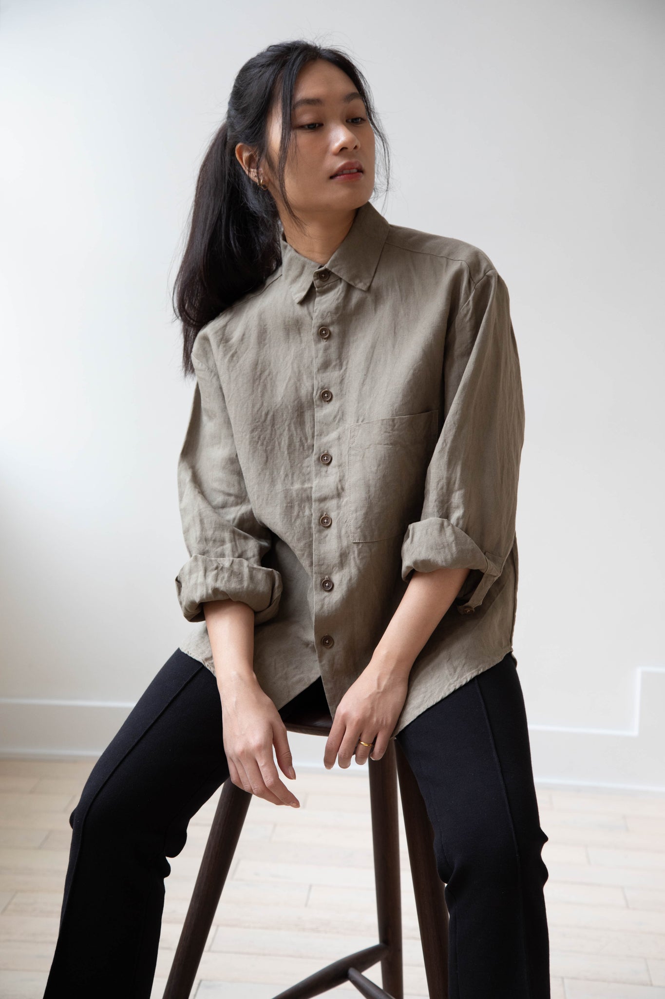 Evan Kinori Big Shirt Two, Brown Gridcloth – Glasswing