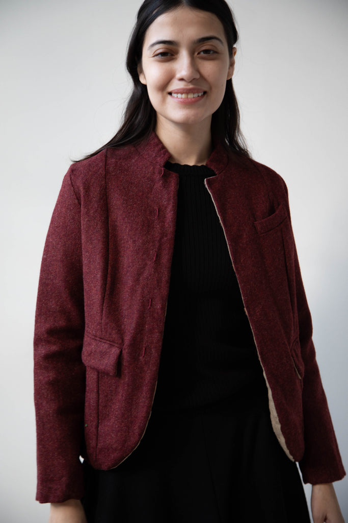 Risa Nakamura | Jacket V in Bordeaux