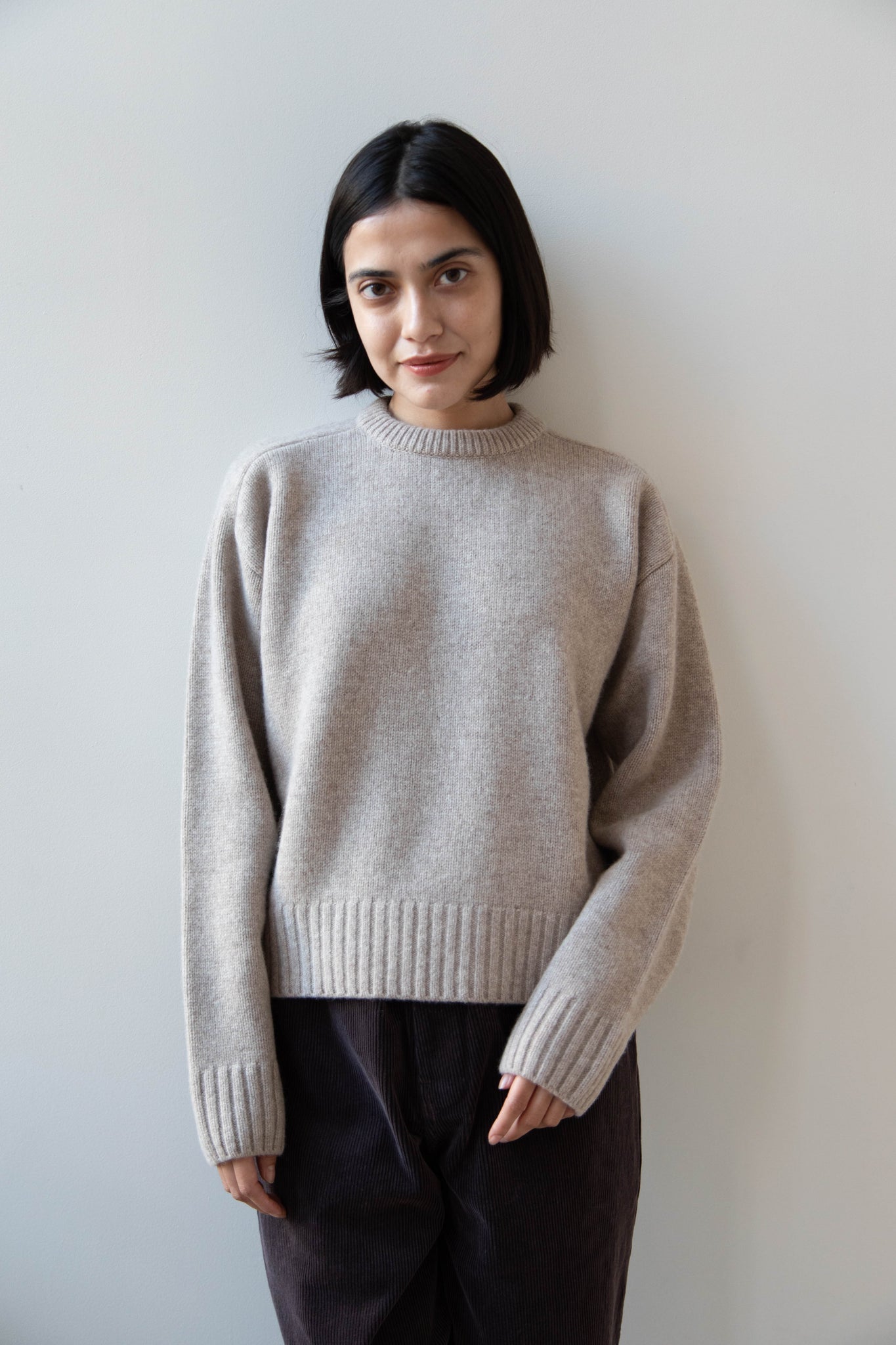 Aton | Crewneck Sweater in Taupe