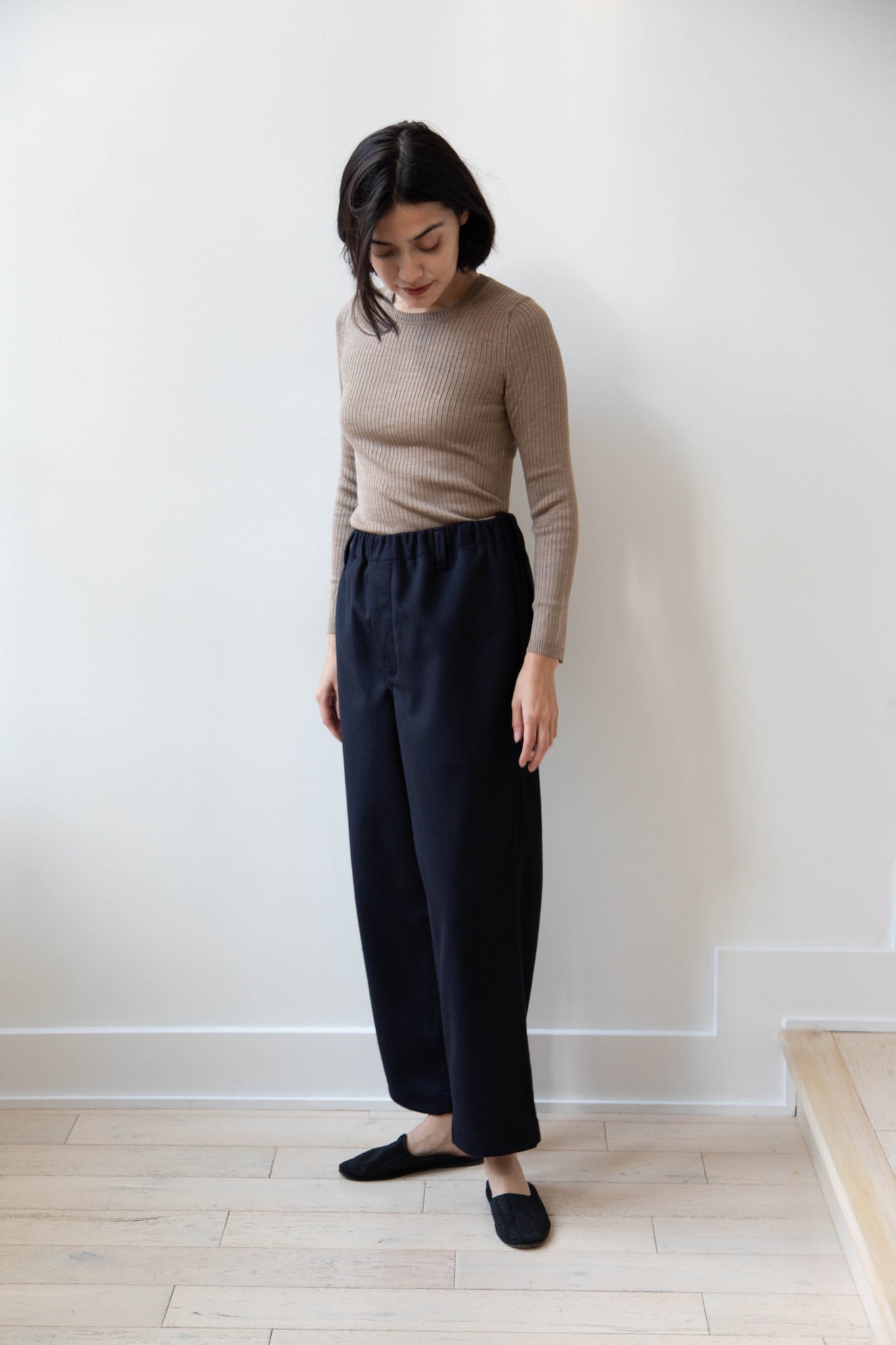 rennes — Evan Kinori | Elastic Pants in Brushed Wool