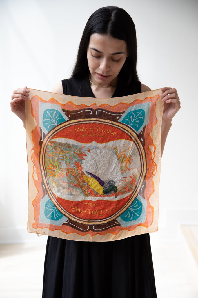 Runaway Bicycle | Bird of Paradise Silk Scarf