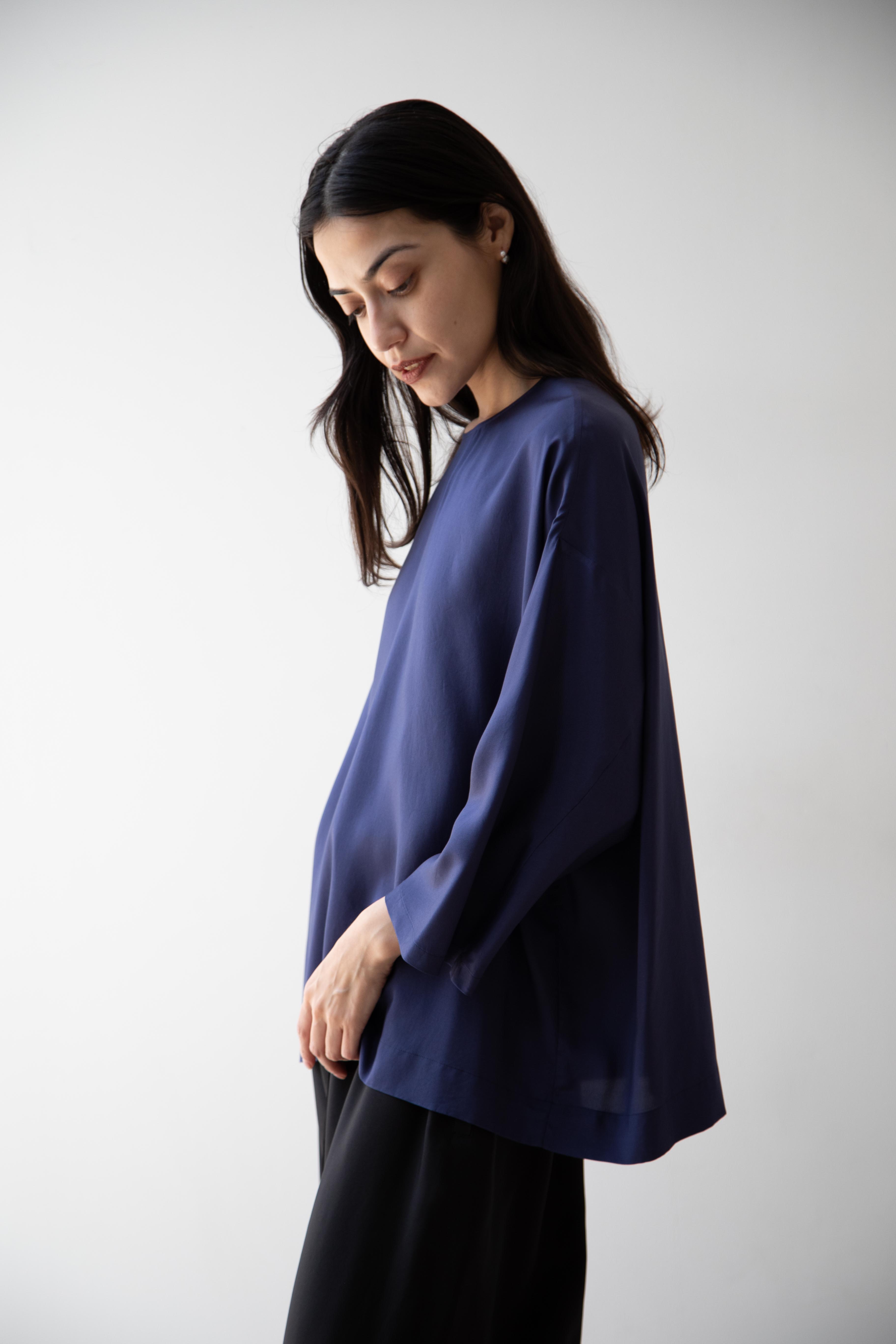 rennes — Arts & Science | New Balloon Blouse in Black Silk