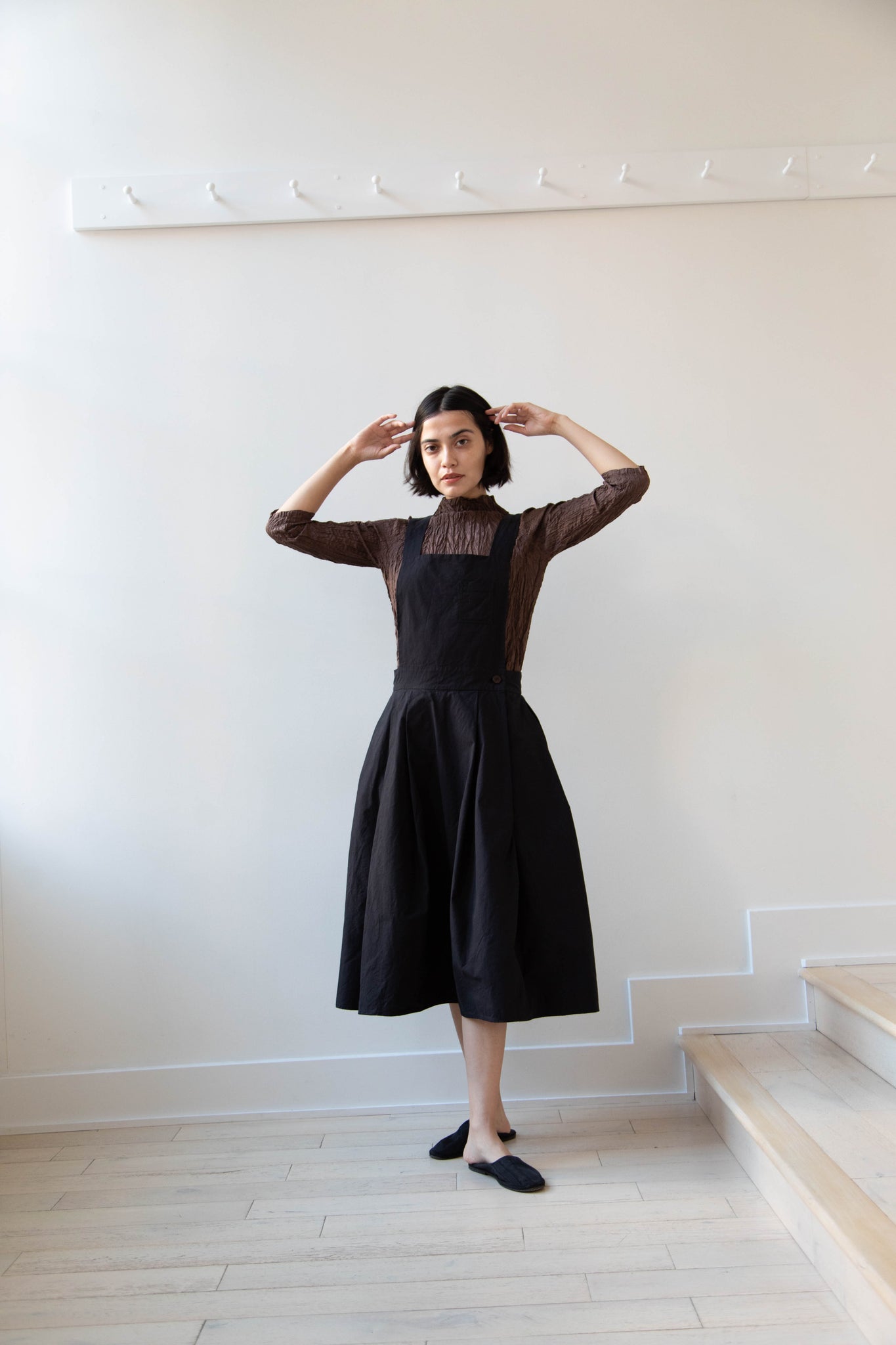 Risa Nakamura | Apron Skirt "G" in Washed Cotton Gabardine