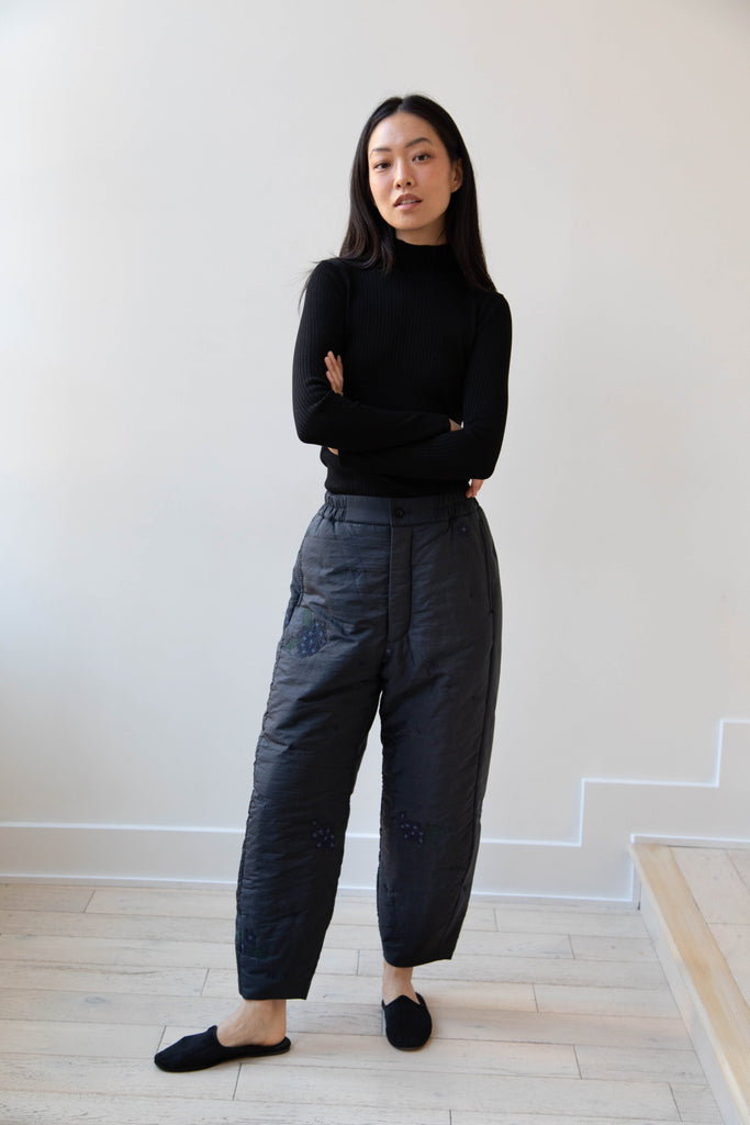 Aseedonclöud | Fog Collector's Embroidered Pants in Navy