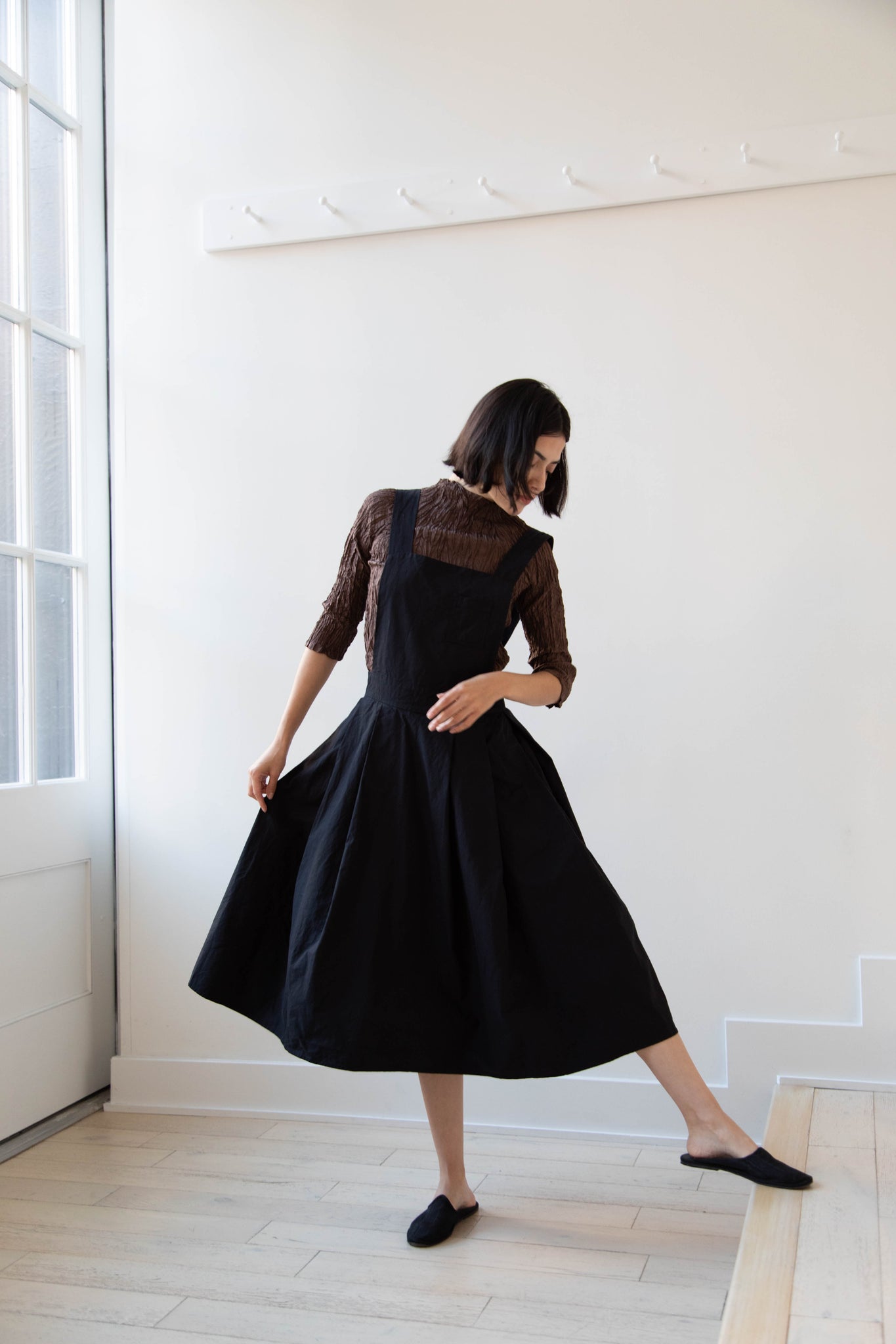 Risa Nakamura | Apron Skirt "G" in Washed Cotton Gabardine