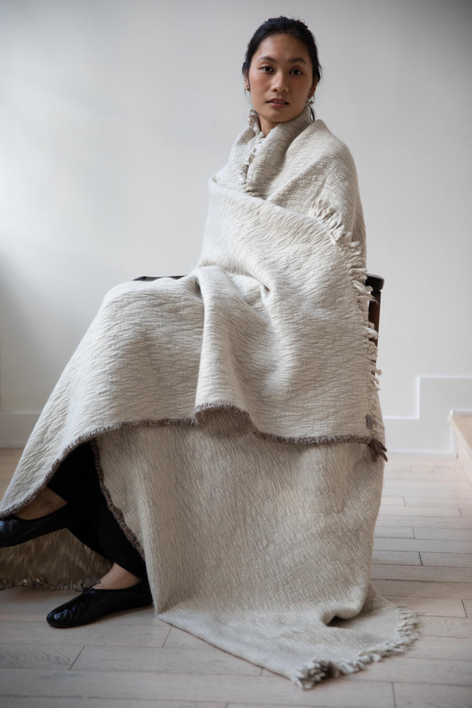 Norlha | Handspun Nostalgia Blanket in Natural Yak White