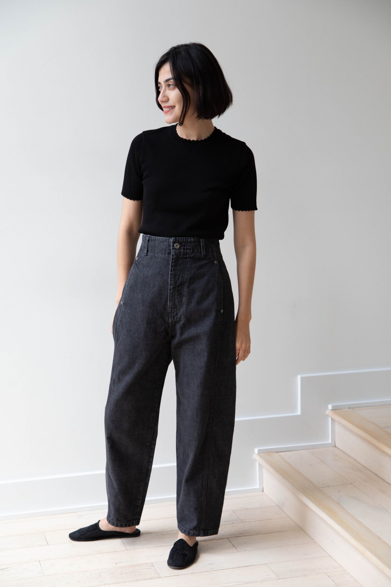 Sayaka Davis | Cocoon Denim Pants in Black