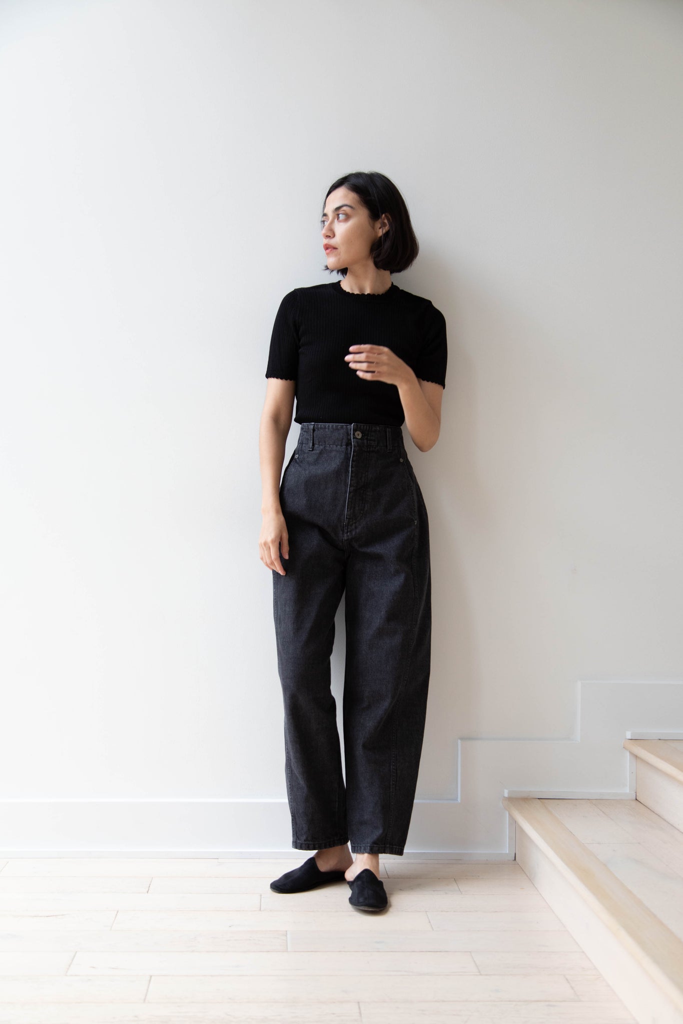Sayaka Davis | Cocoon Denim Pants in Black