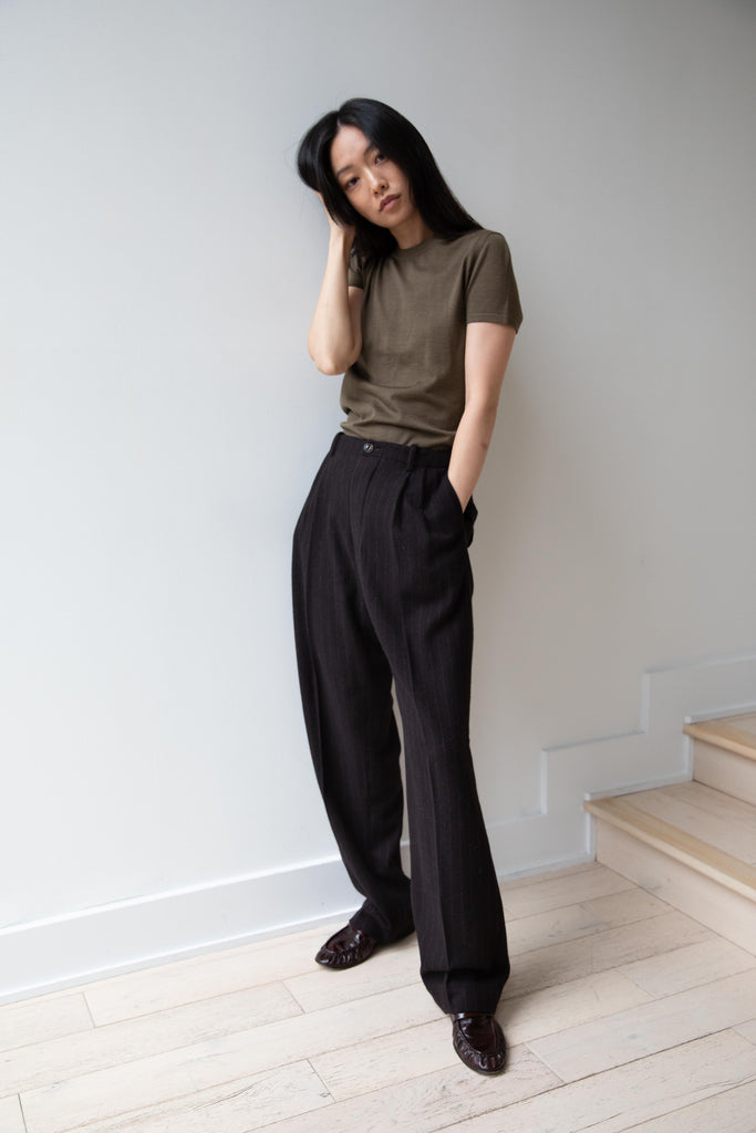 Samuel Snider | Pleated Trousers in Carob & Espresso