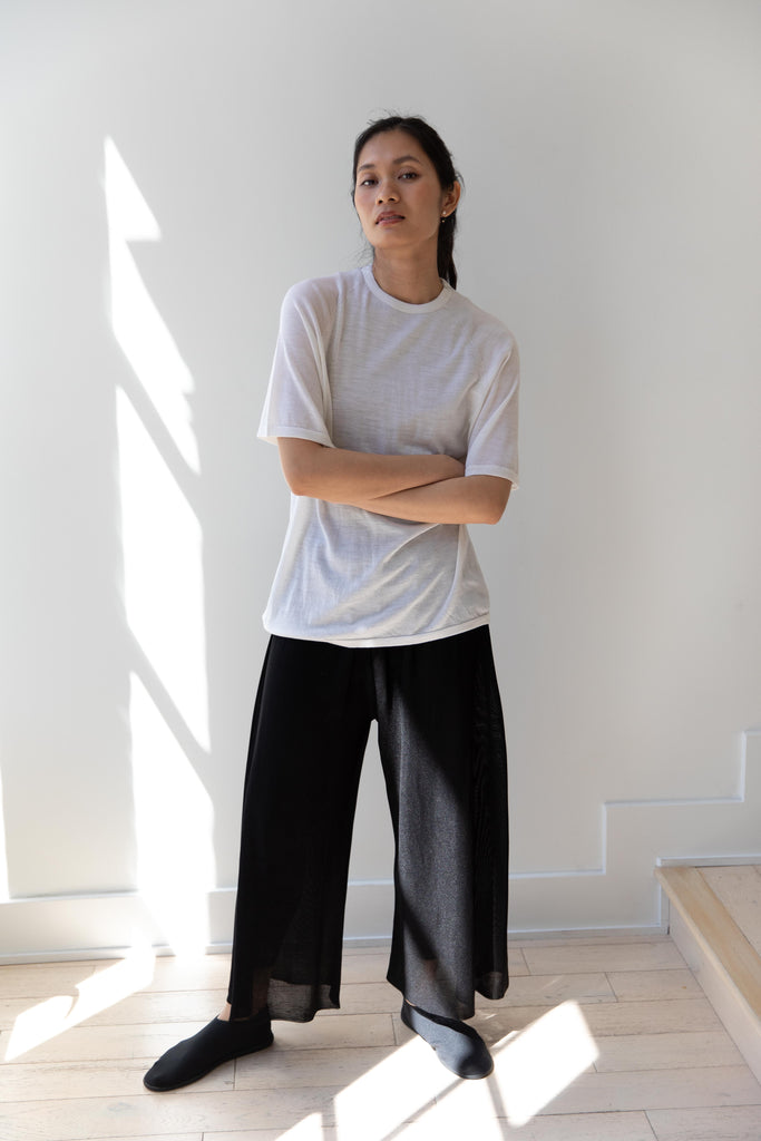 Cancellato Uniform | Light Weight Wool Classic T Shirt in White